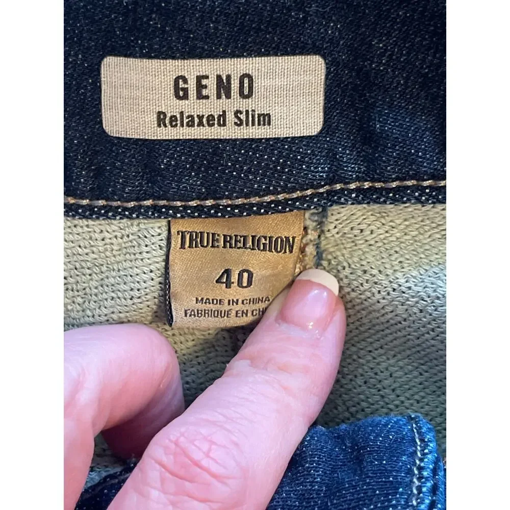 True Religion Geno Relaxed Slim Denim Jeans Dark Wash Men's Size 40